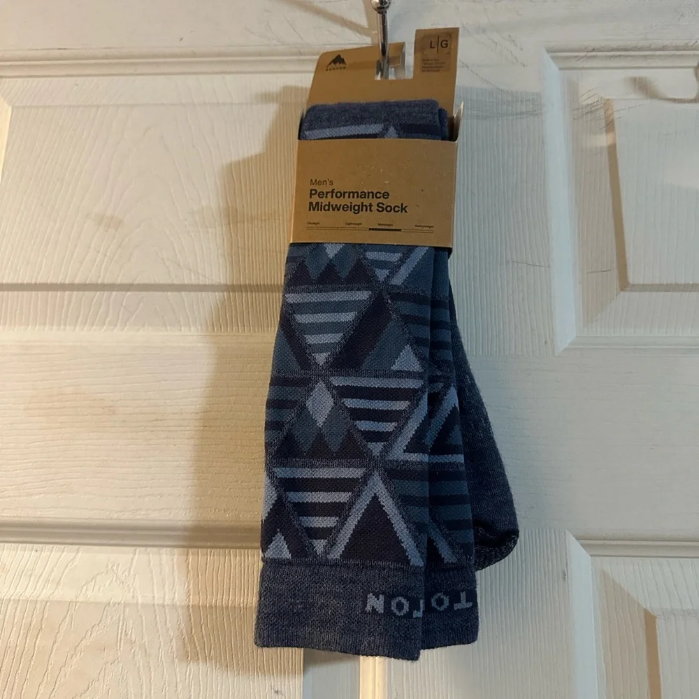Burton Performance Midweight Snowboard Socks: DARK SLATE HEATHER: NWT: SIZE L
